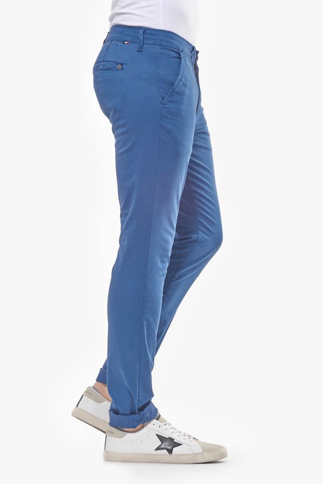 Pantalon Chino Slim Jas Bleu orage
