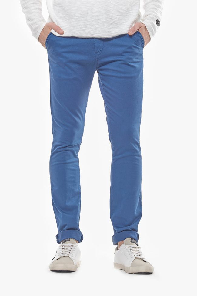 Pantalon Chino Slim Jas Bleu orage