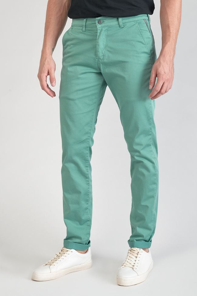 Pantalon chino slim Jas vert d'eau