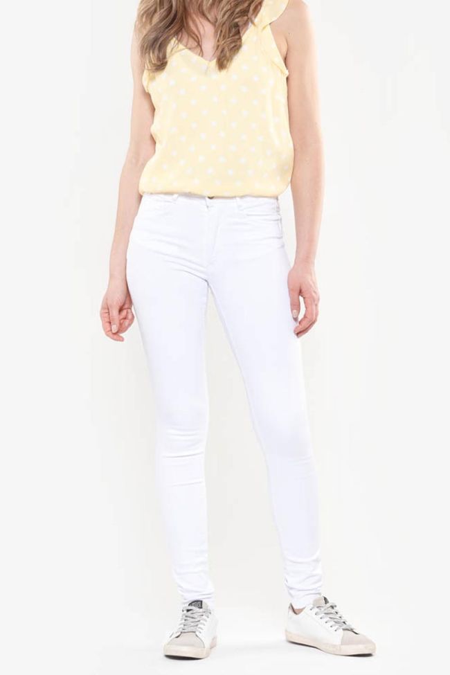 Jeans Pulp slim taille haute blanc