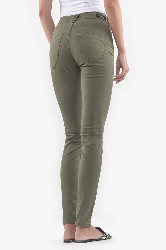 Jeans Pulp slim taille haute khaki