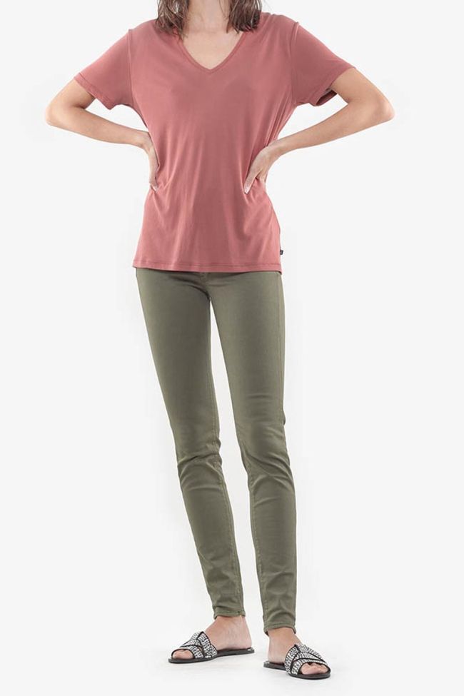 Jeans Pulp slim taille haute khaki