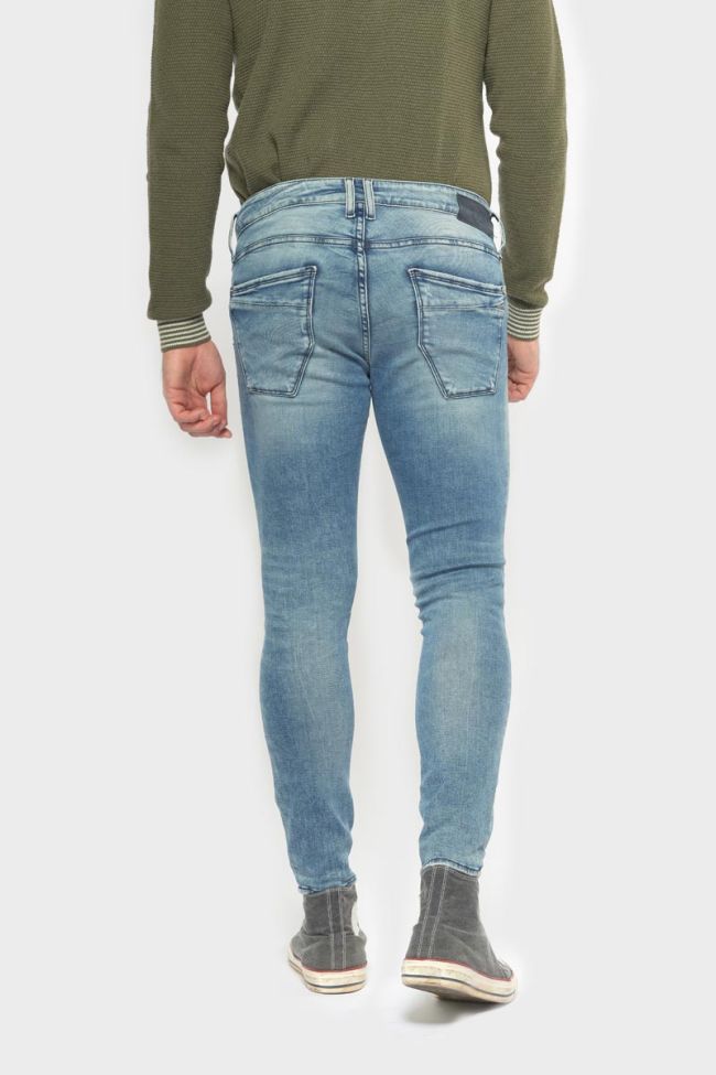 Jeans power skinny 7/8ème destroy vintage bleu N°4