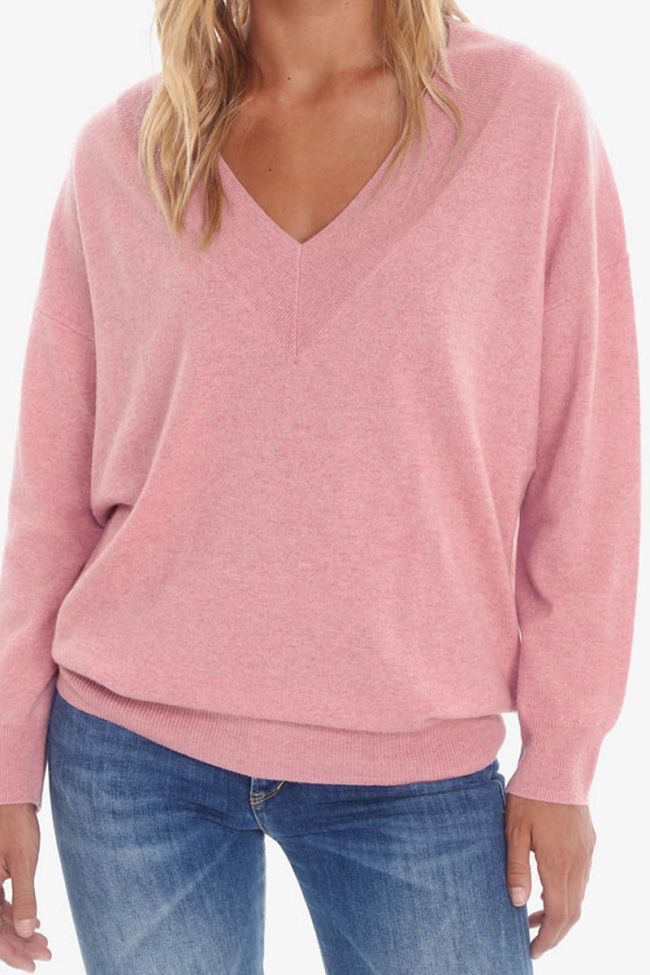 Pull en laine et cachemire Dalida rose
