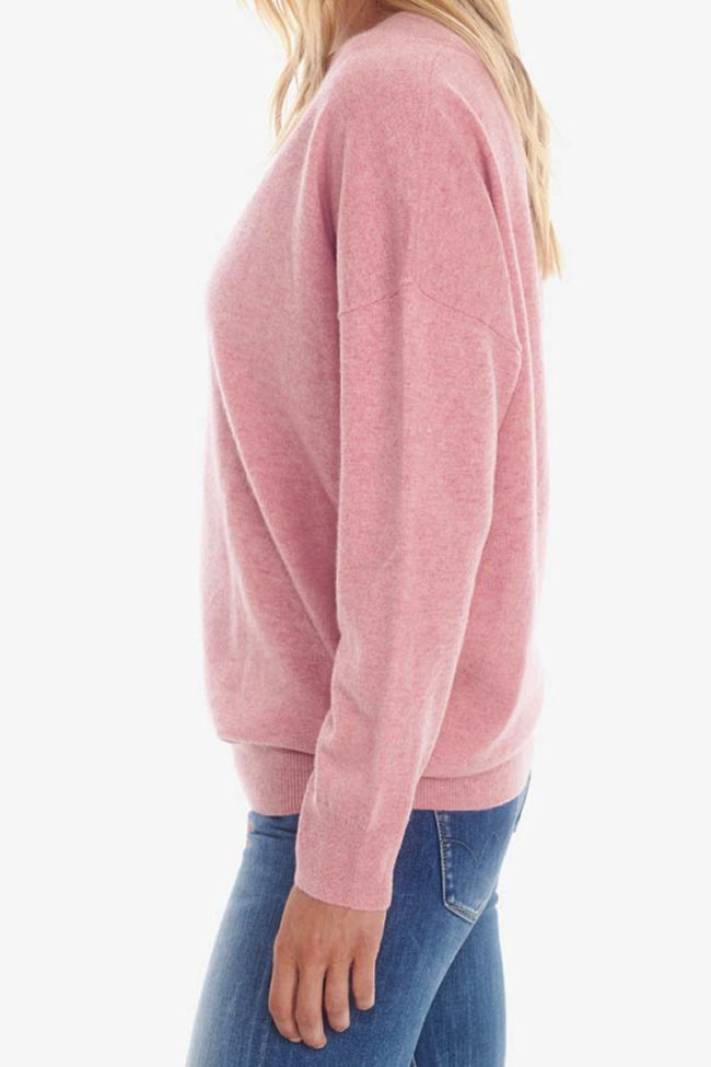 Pull en laine et cachemire Dalida rose