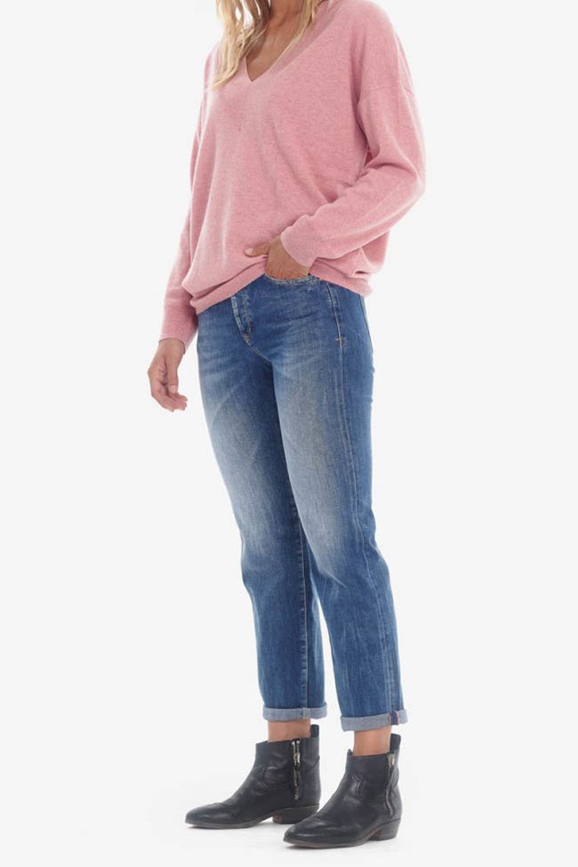 Pull en laine et cachemire Dalida rose