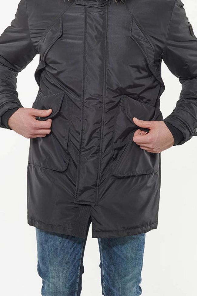 Parka Clovis noire avec fourrure