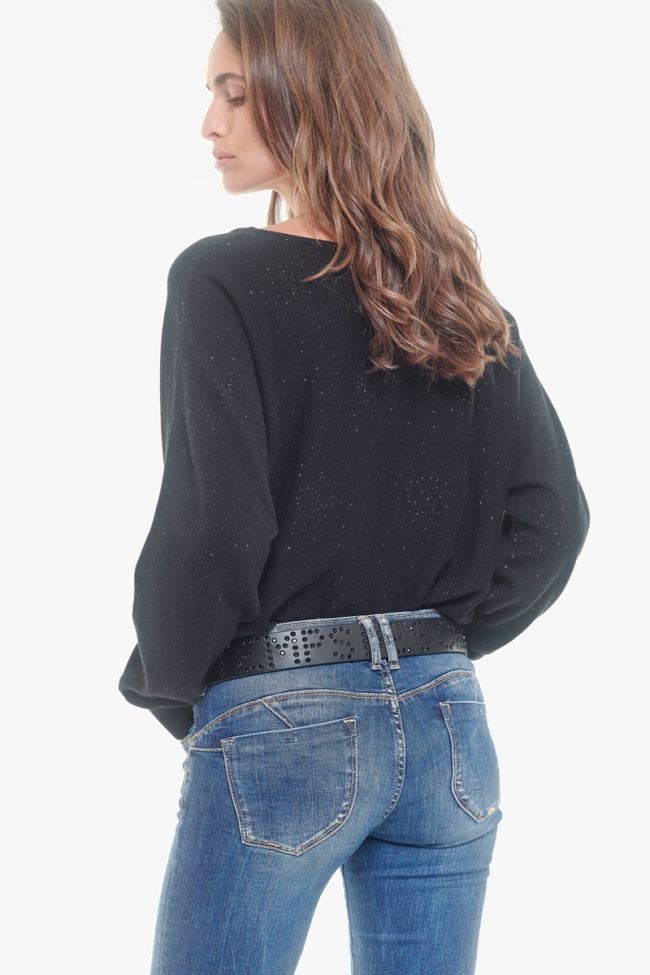 Ceinture First noire avec strass noirs