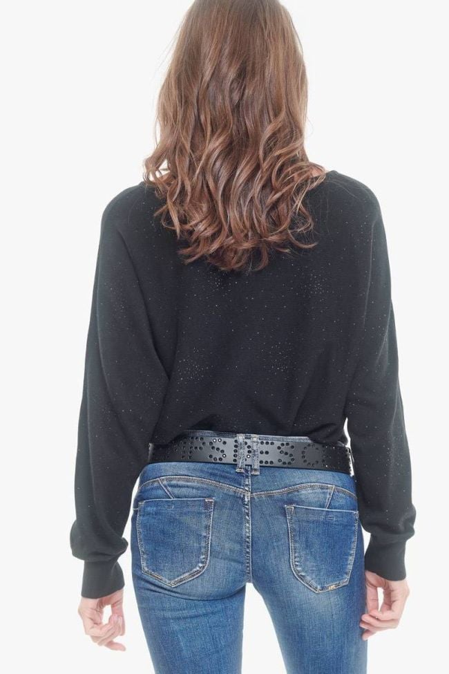 Ceinture First noire avec strass noirs