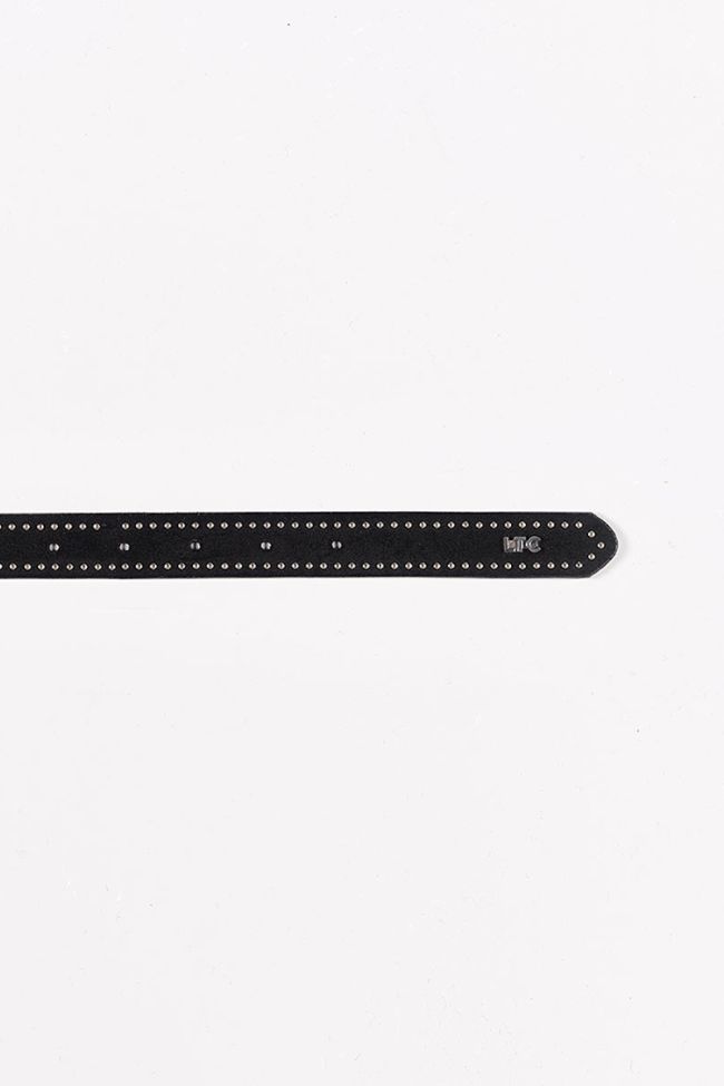Ceinture en cuir Folk noire