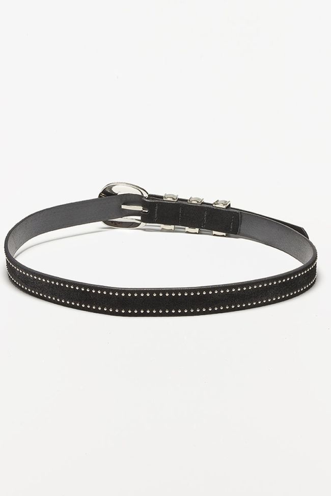 Ceinture en cuir Folk noire