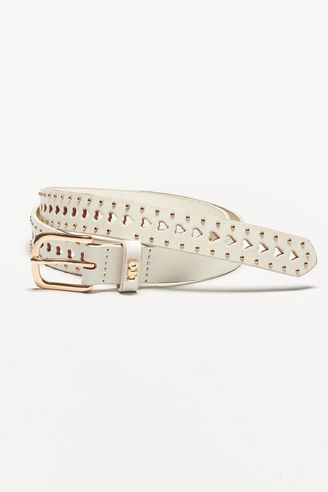 Ceinture en cuir Heart blanche