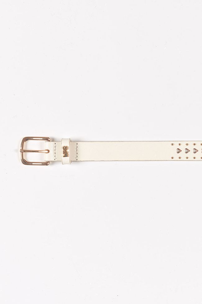 Ceinture en cuir Heart blanche