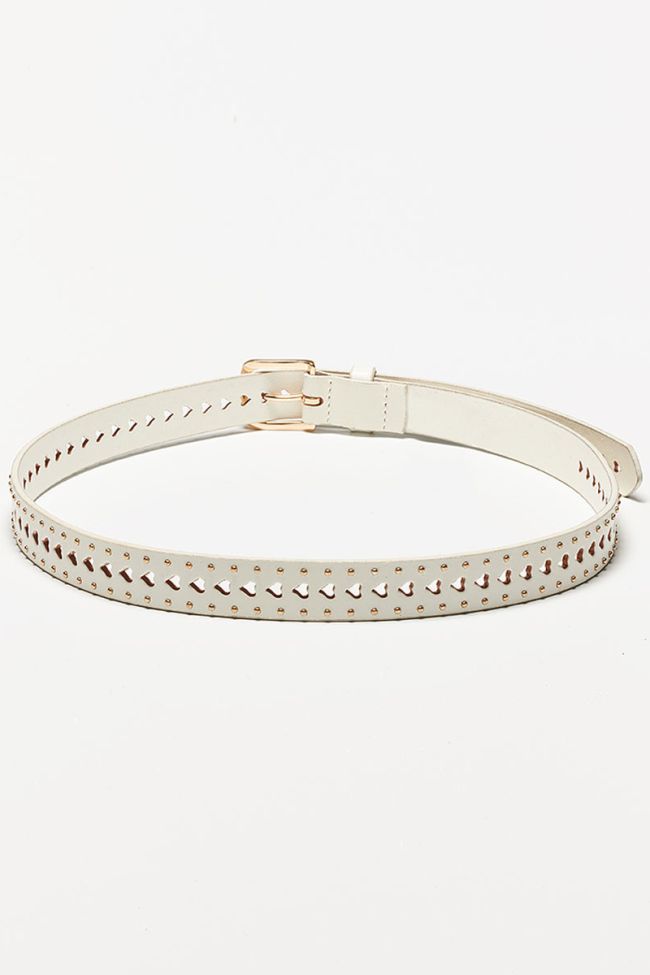 Ceinture en cuir Heart blanche