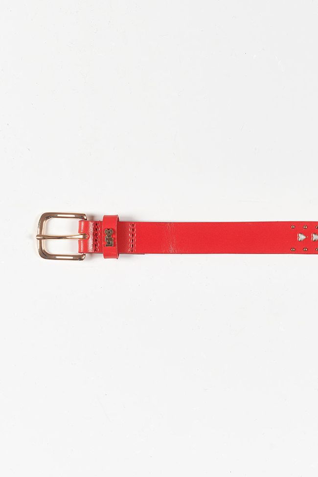Ceinture en cuir Heart rouge