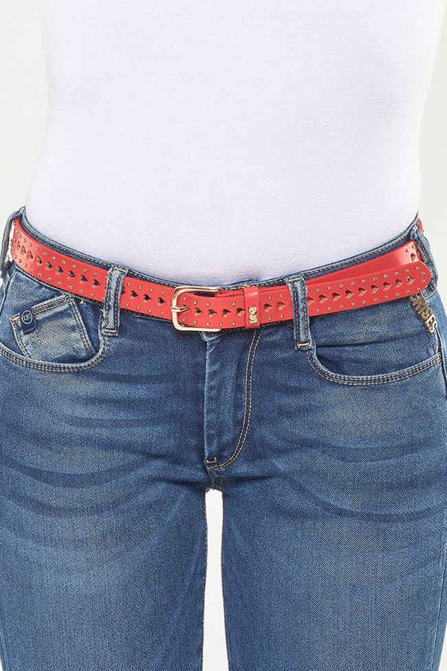 Ceinture en cuir Heart rouge