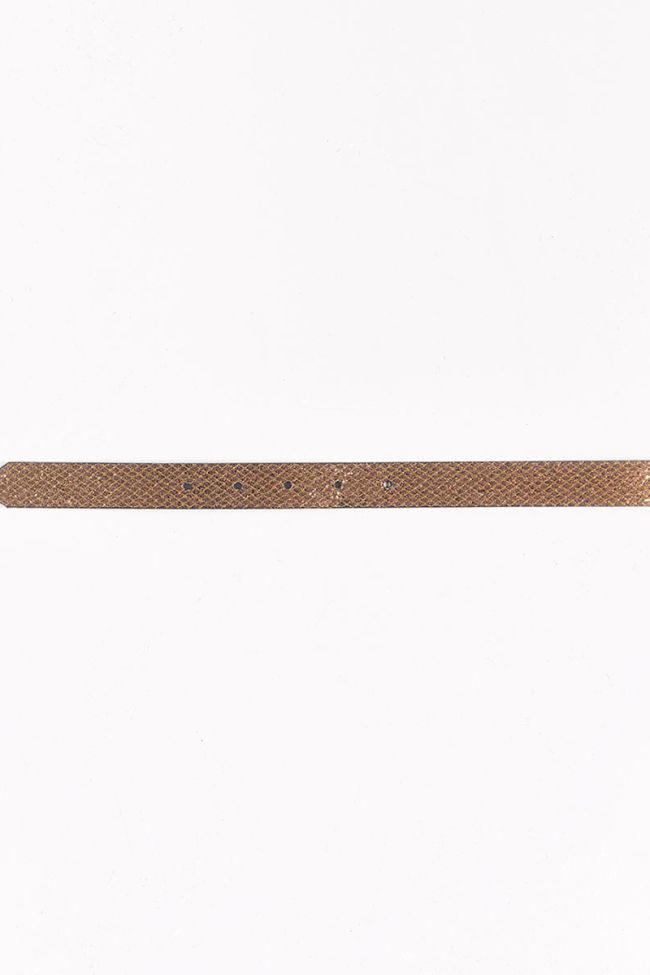Ceinture Pailful en cuir doré