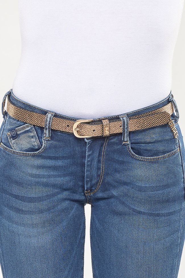 Ceinture Pailful en cuir doré