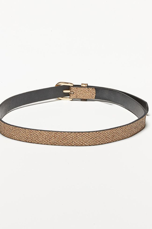 Ceinture Pailful en cuir doré
