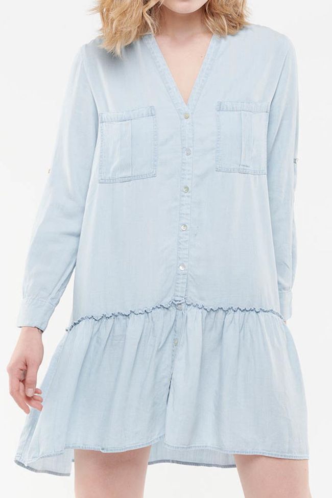 Robe chemise Amari bleu denim