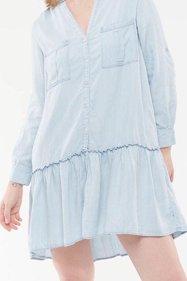 Robe chemise Amari bleu denim