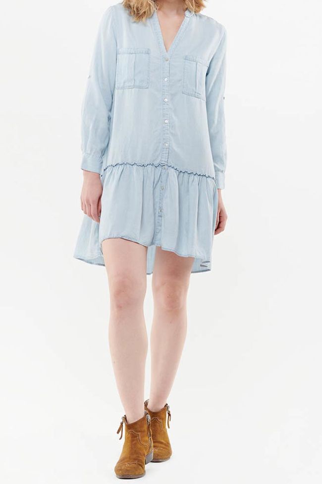 Robe chemise Amari bleu denim