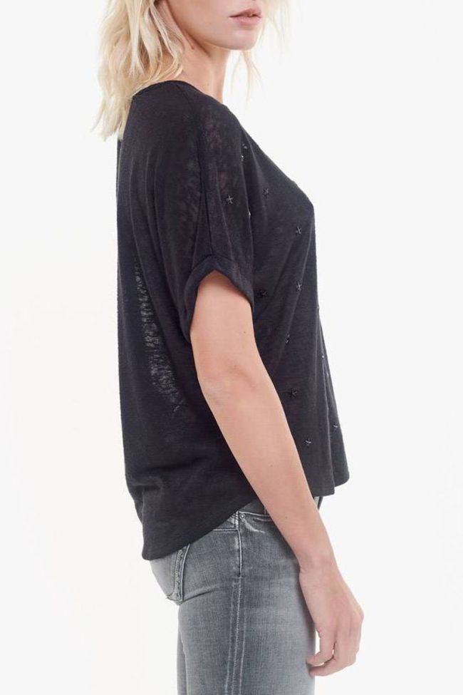 T-shirt Bote noir à étoiles noires