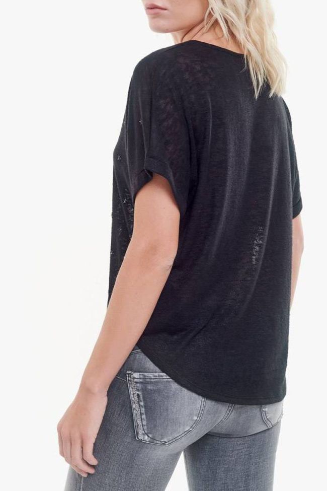 T-shirt Bote noir à étoiles noires