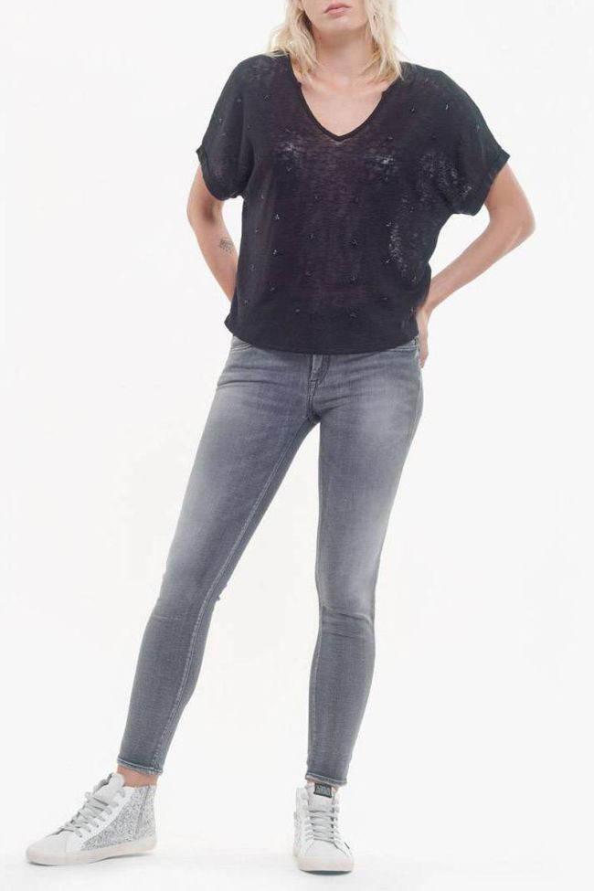 T-shirt Bote noir à étoiles noires