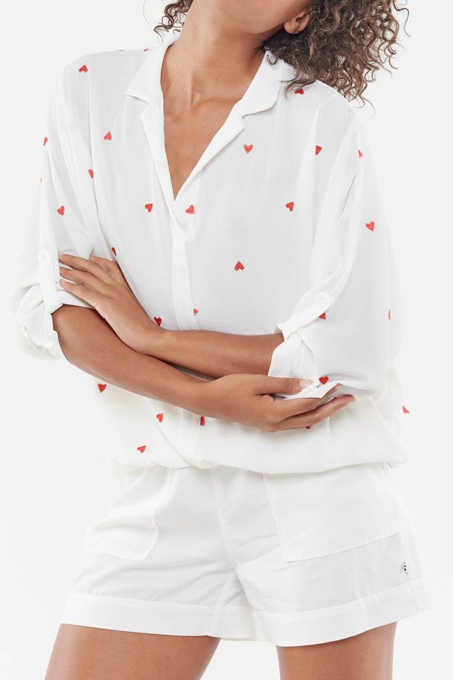 Blouse Love blanc cassé