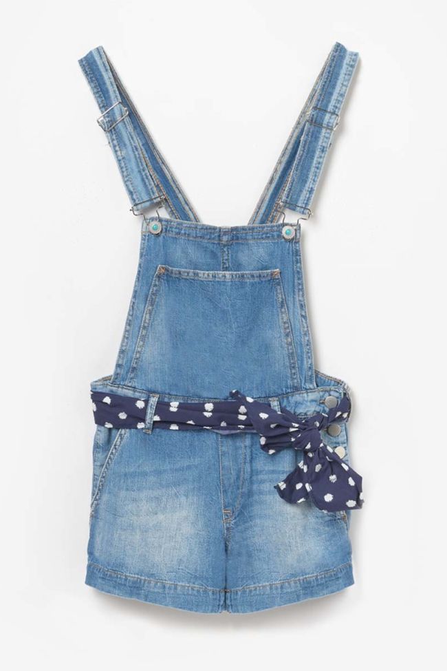 Salopette short Banks en jeans bleue