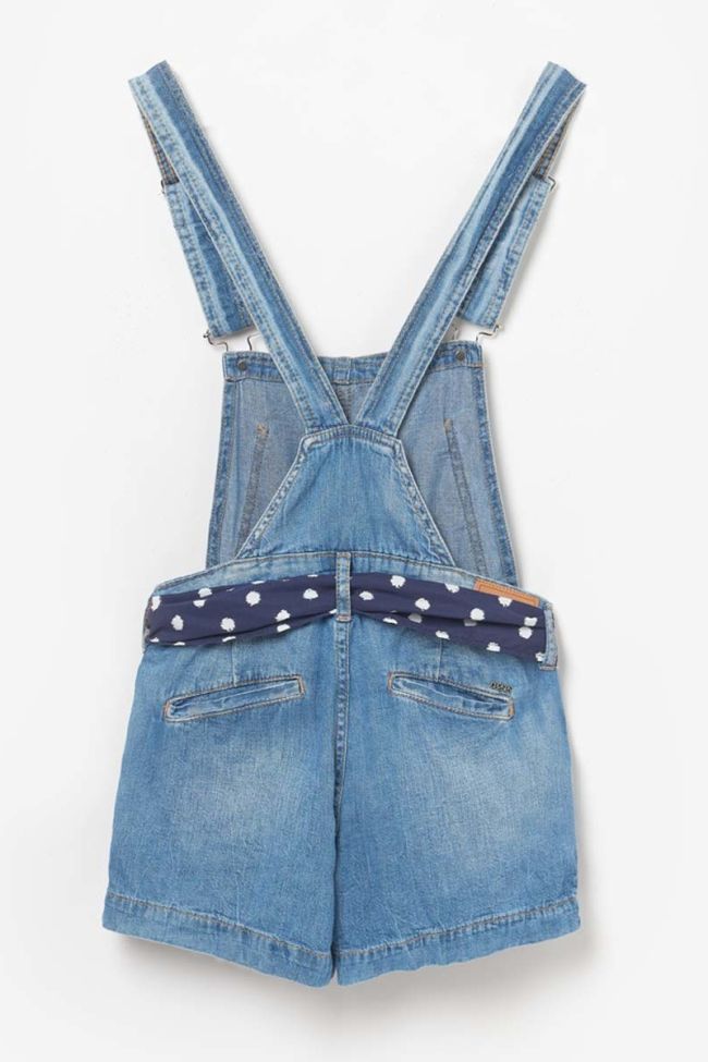 Salopette short Banks en jeans bleue