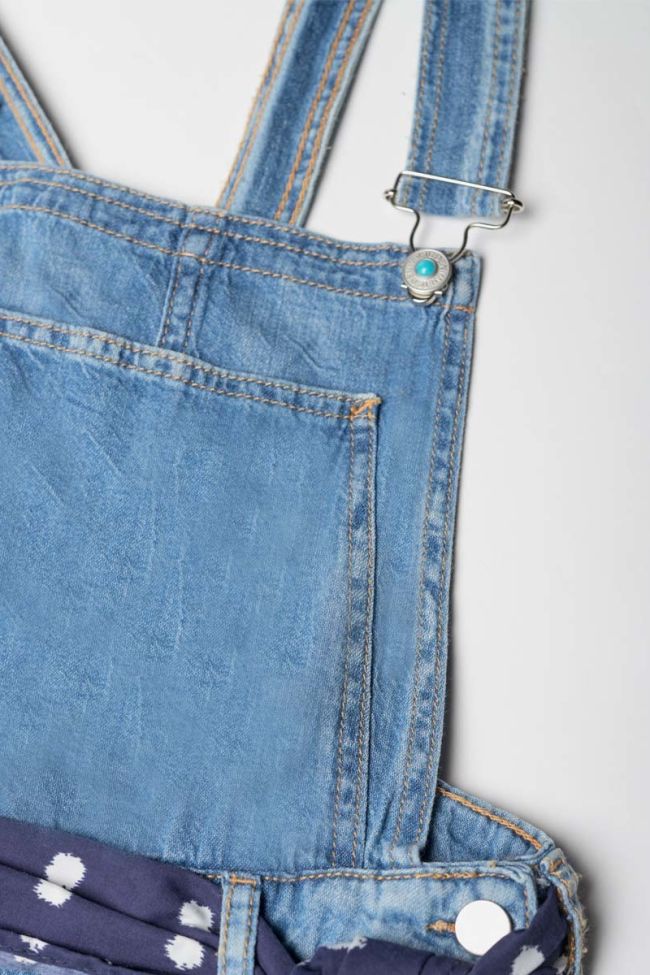 Salopette short Banks en jeans bleue