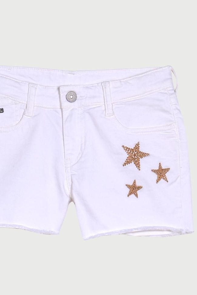 Short en jeans Megan blanc