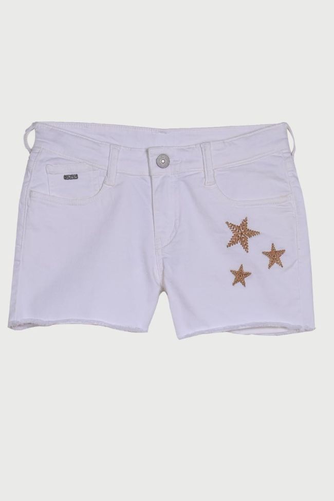 Short en jeans Megan blanc
