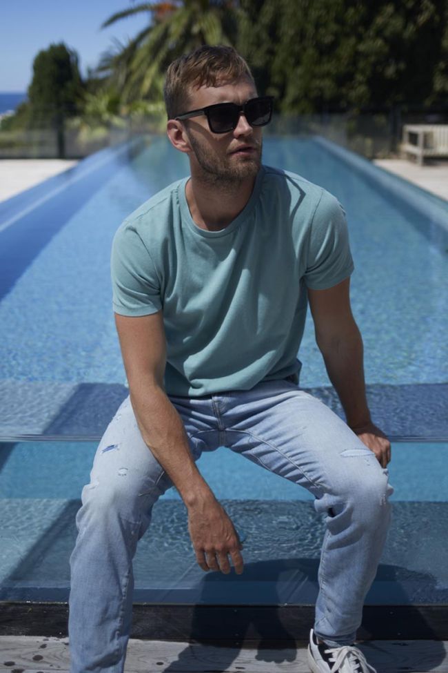 T-shirt Brown vert d'eau