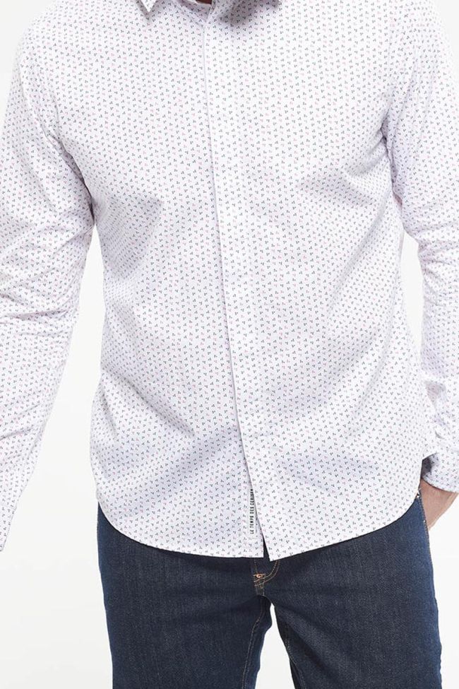 Chemise Casul blanche à micro motifs 