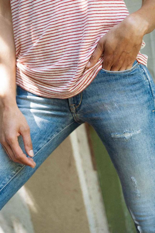 Jeans 300/16 slim Pegg destroy bleu N°5