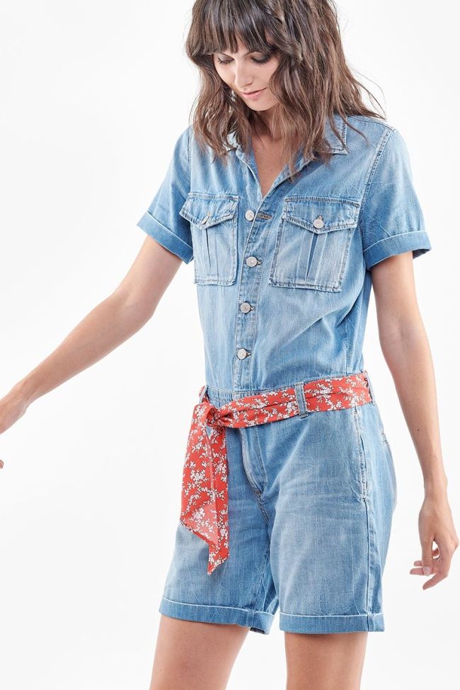 Combi-short en jeans Adams bleue