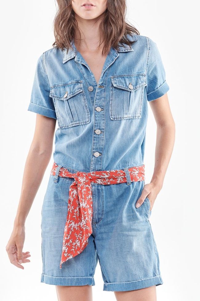 Combi-short en jeans Adams bleue