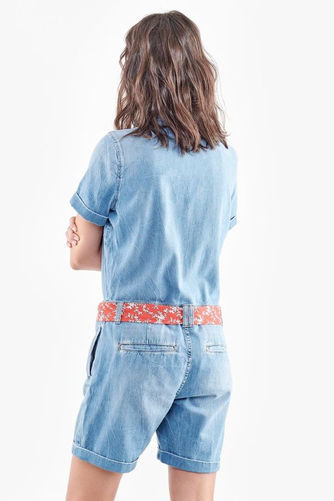 Combi-short en jeans Adams bleue