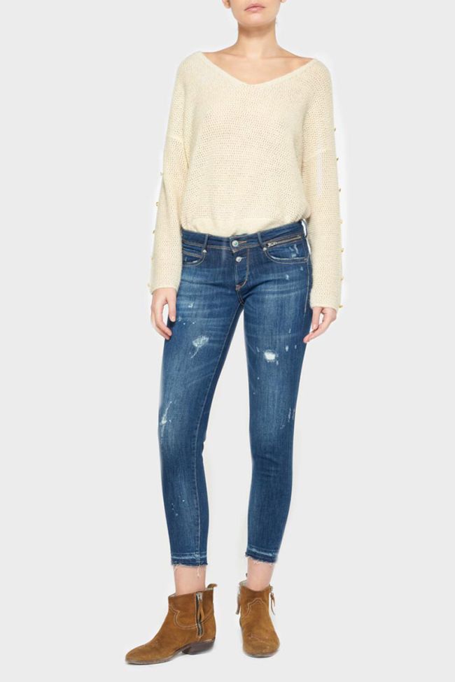 Ceiba pulp slim 7/8ème jeans destroy bleu N°2 