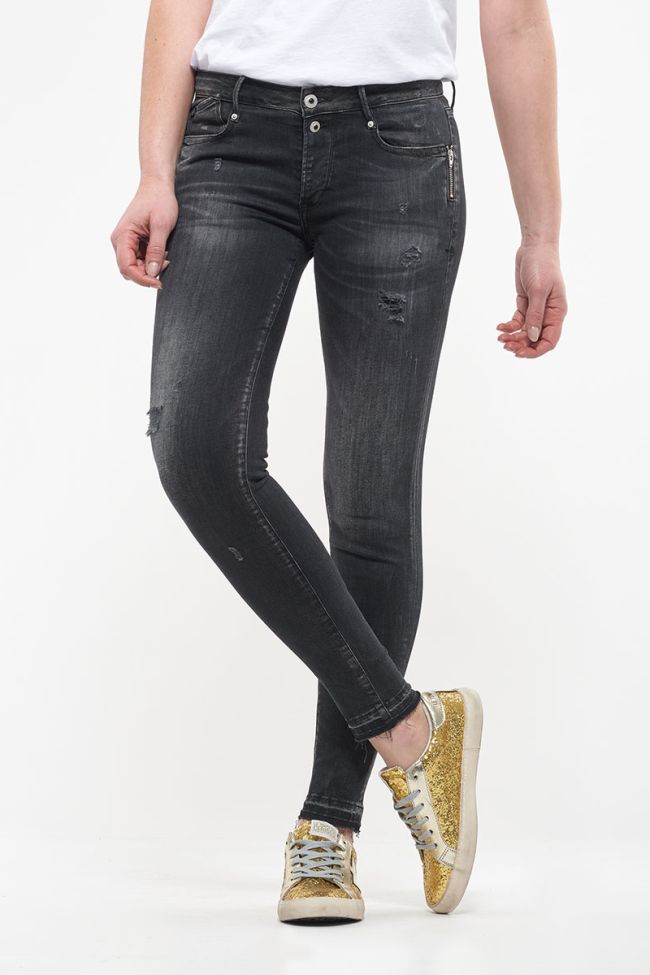 Cuba power skinny 7/8ème jeans destroy noir N°1 