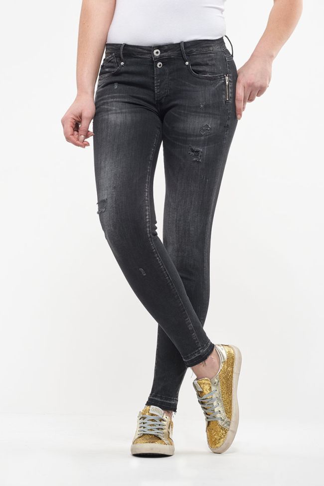 Cuba power skinny 7/8ème jeans destroy noir N°1 
