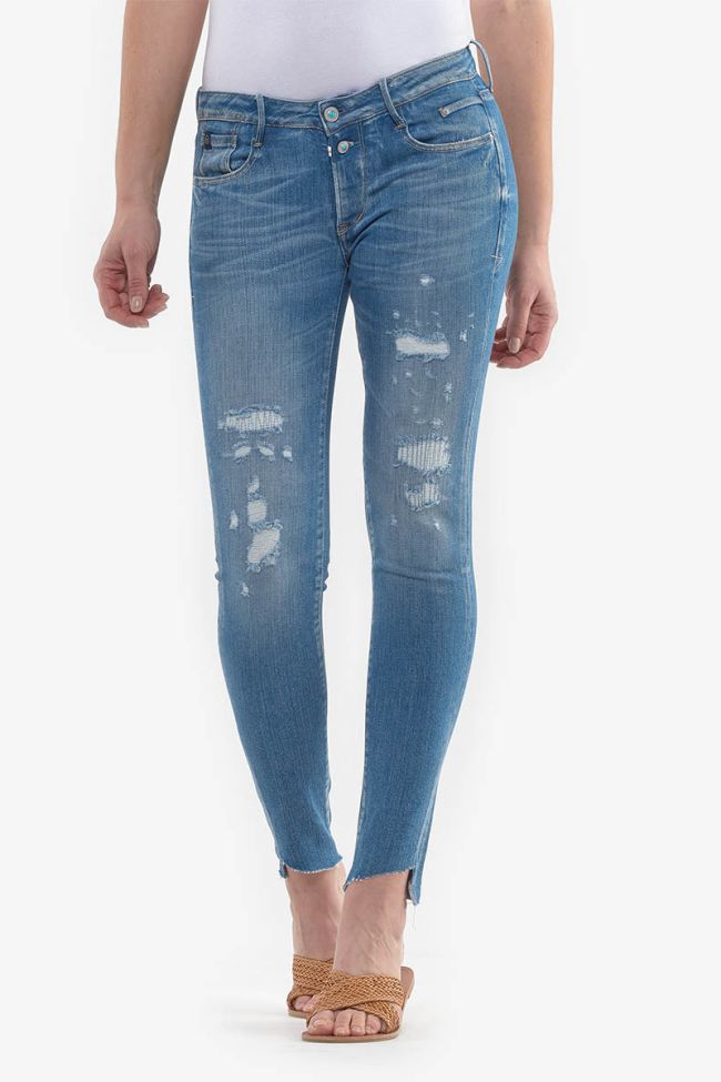 Evora power skinny 7/8ème jeans destroy bleu N°3 