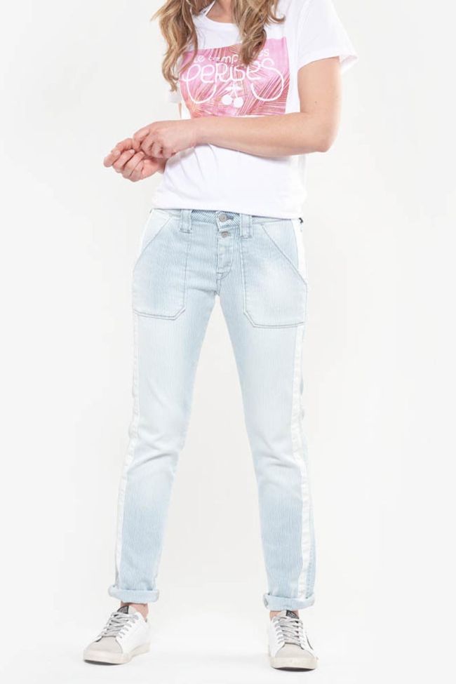 Jeans 200/43 boyfit Georgia bleu et blanc