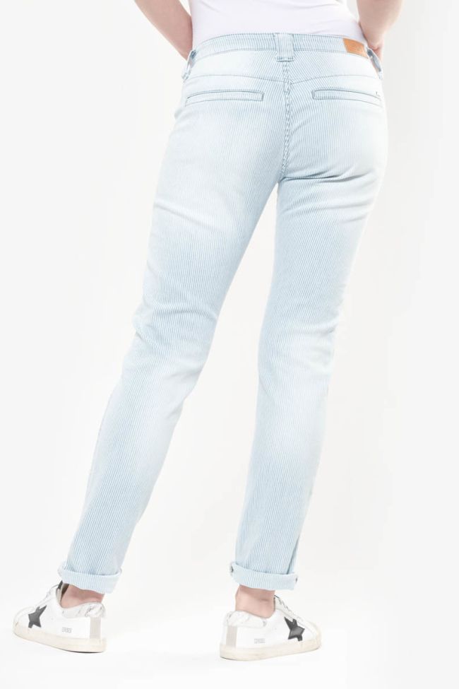 Jeans 200/43 boyfit Georgia bleu et blanc