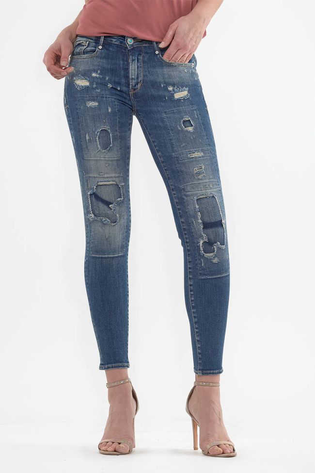  Jeans power skinny 7/8ème Hoya destroy bleu N°2