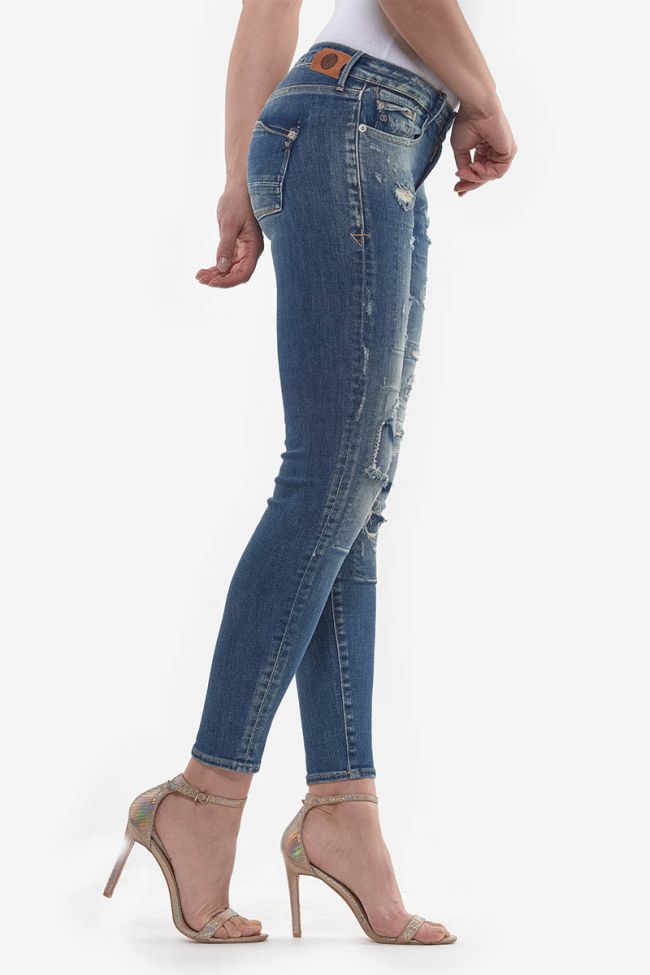  Jeans power skinny 7/8ème Hoya destroy bleu N°2