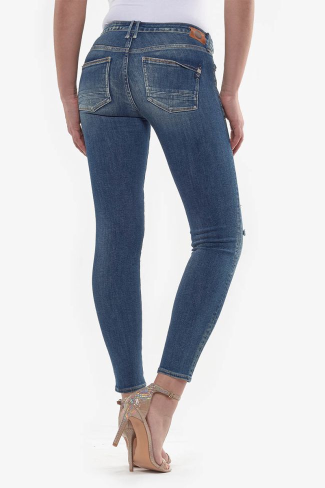  Jeans power skinny 7/8ème Hoya destroy bleu N°2